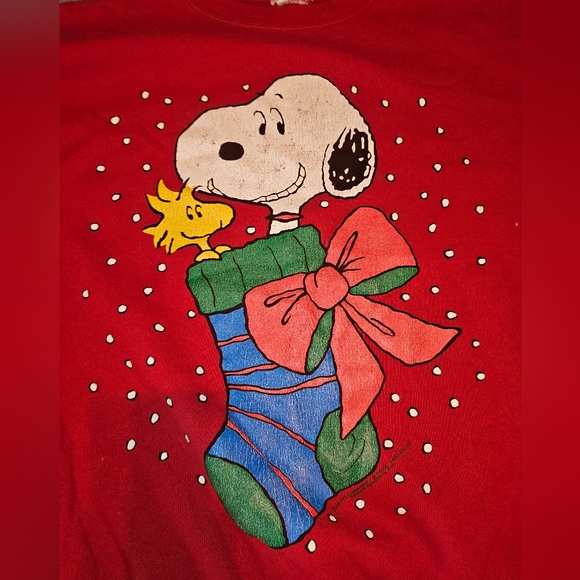 VINTAGE Snoopy and Woodstock Chriatmas Crewneck Sweater - Picture 9 of 11